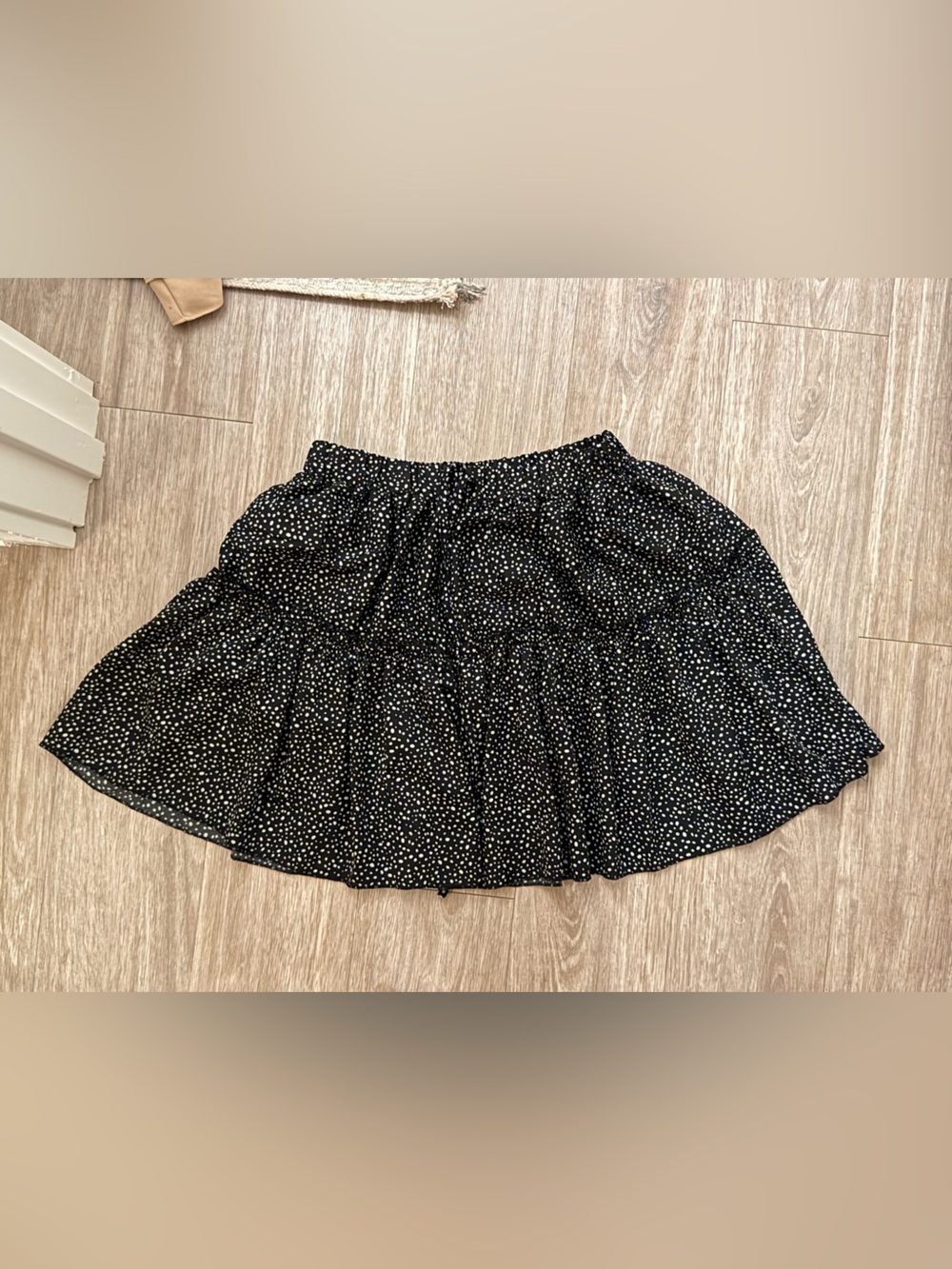 SHEIN Black and White Polka Dot Mini Skirt